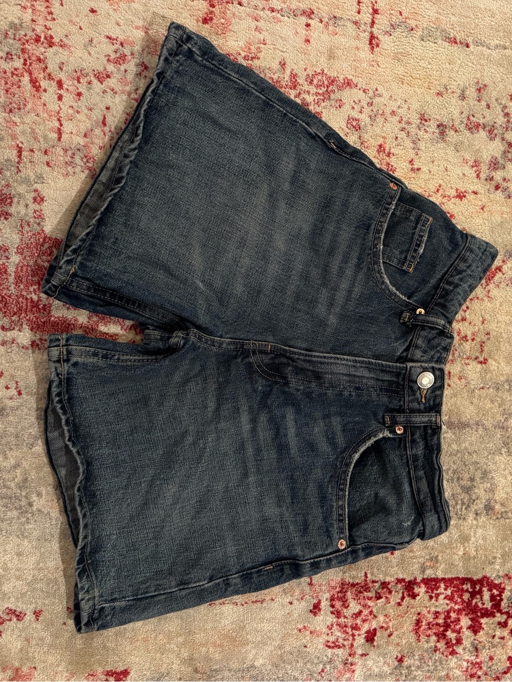 High-Rise Dark Blue Denim Zara Jean Shorts